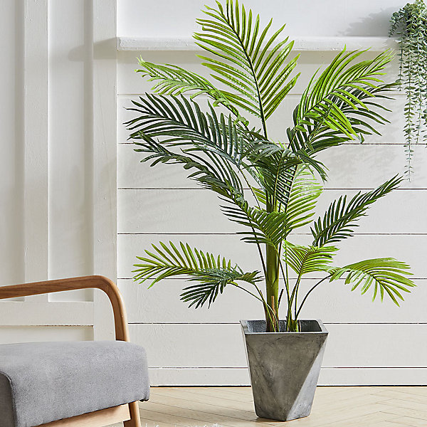 130 cm h artificial bamboo palm tree fake plant pot imitation tropical large artificial plant outdoor decoration~0747674417757 01c mp