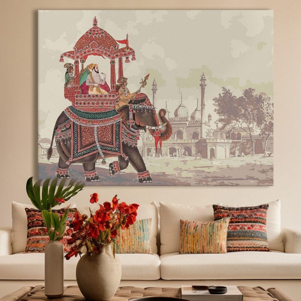 indian ethnic traditional wall art large size canvas painting for home and hotels wall decoration ethwa01 674747